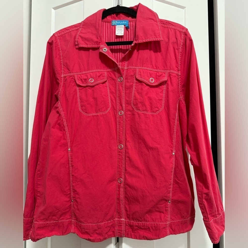 Fresh Produce Broadcloth Shirt Jacket Sz l
